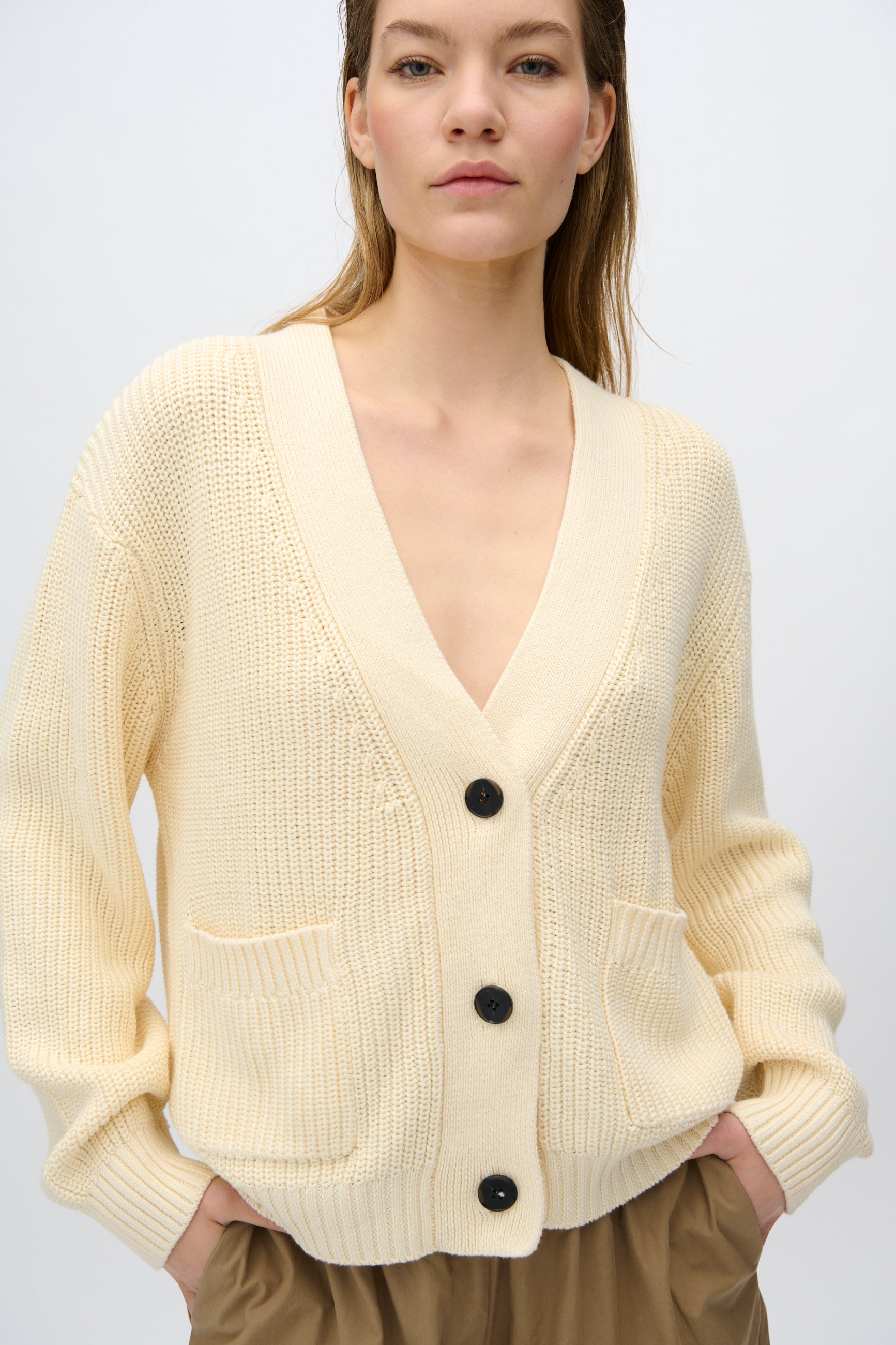 minimum female Gala cardigan G006 GOTS Cardigan 0011 Butter Cream
