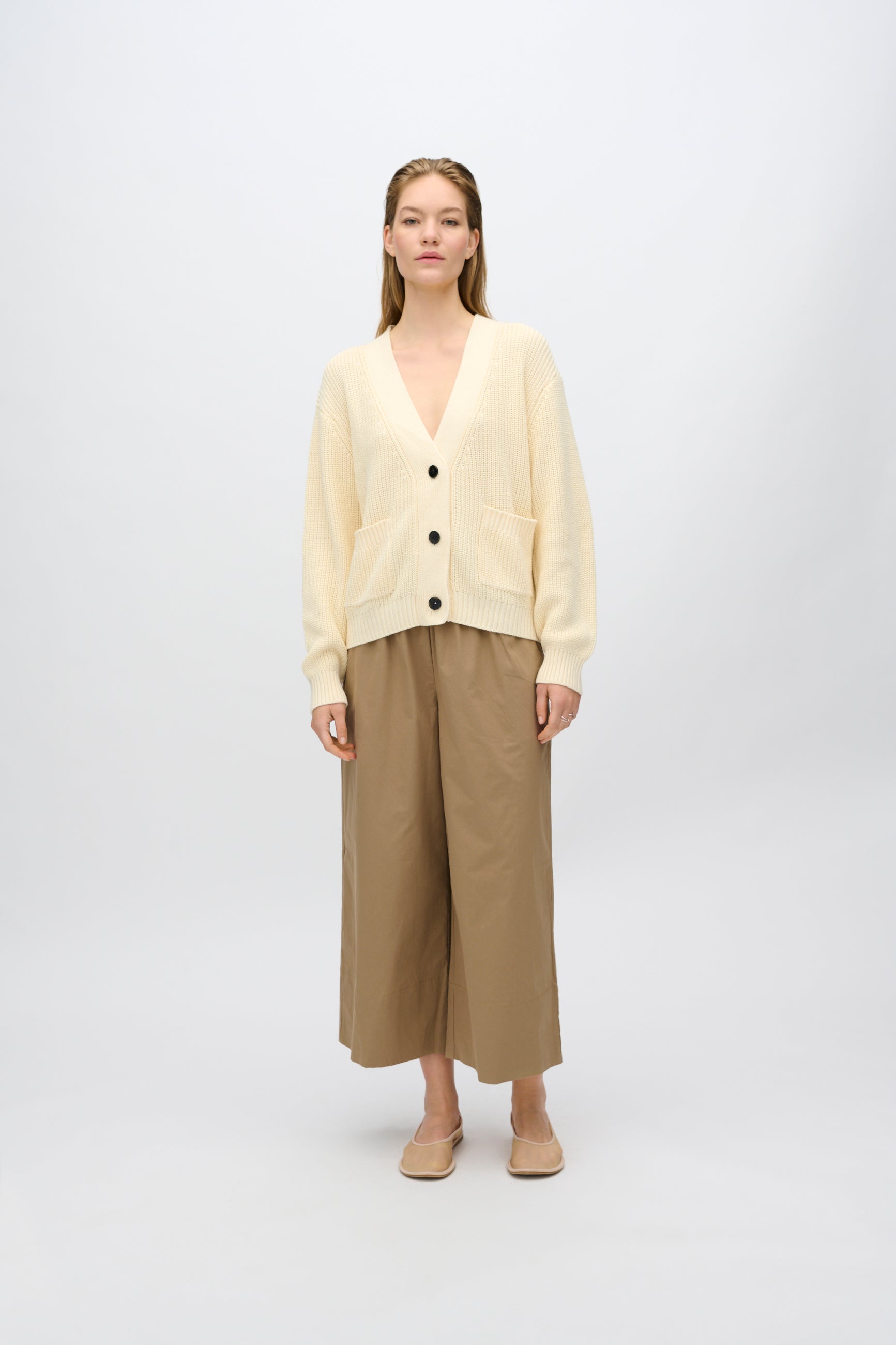 minimum female Gala cardigan G006 GOTS Cardigan 0011 Butter Cream