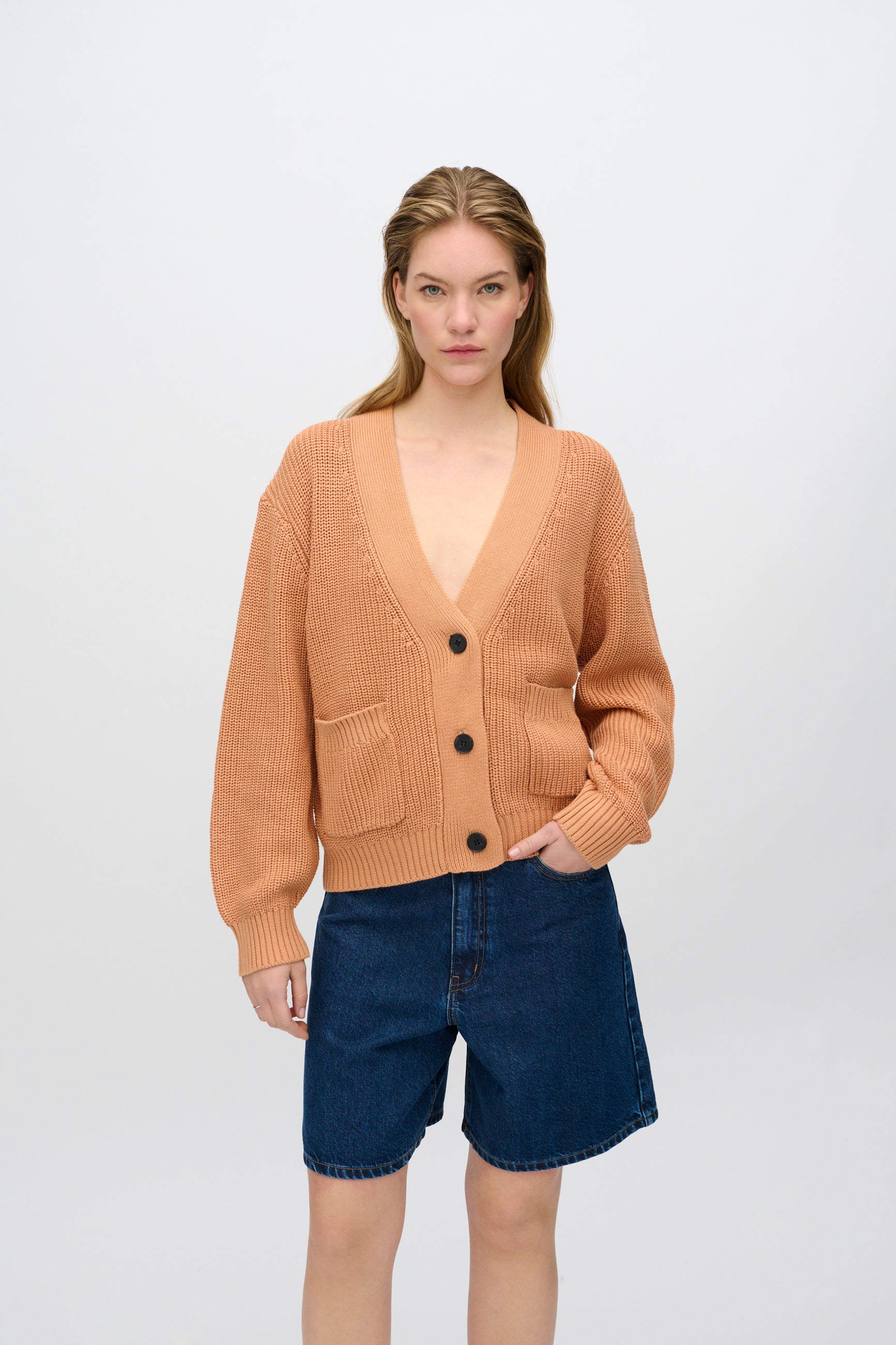 minimum female Gala cardigan G006 GOTS Cardigan 1235 Sandstorm