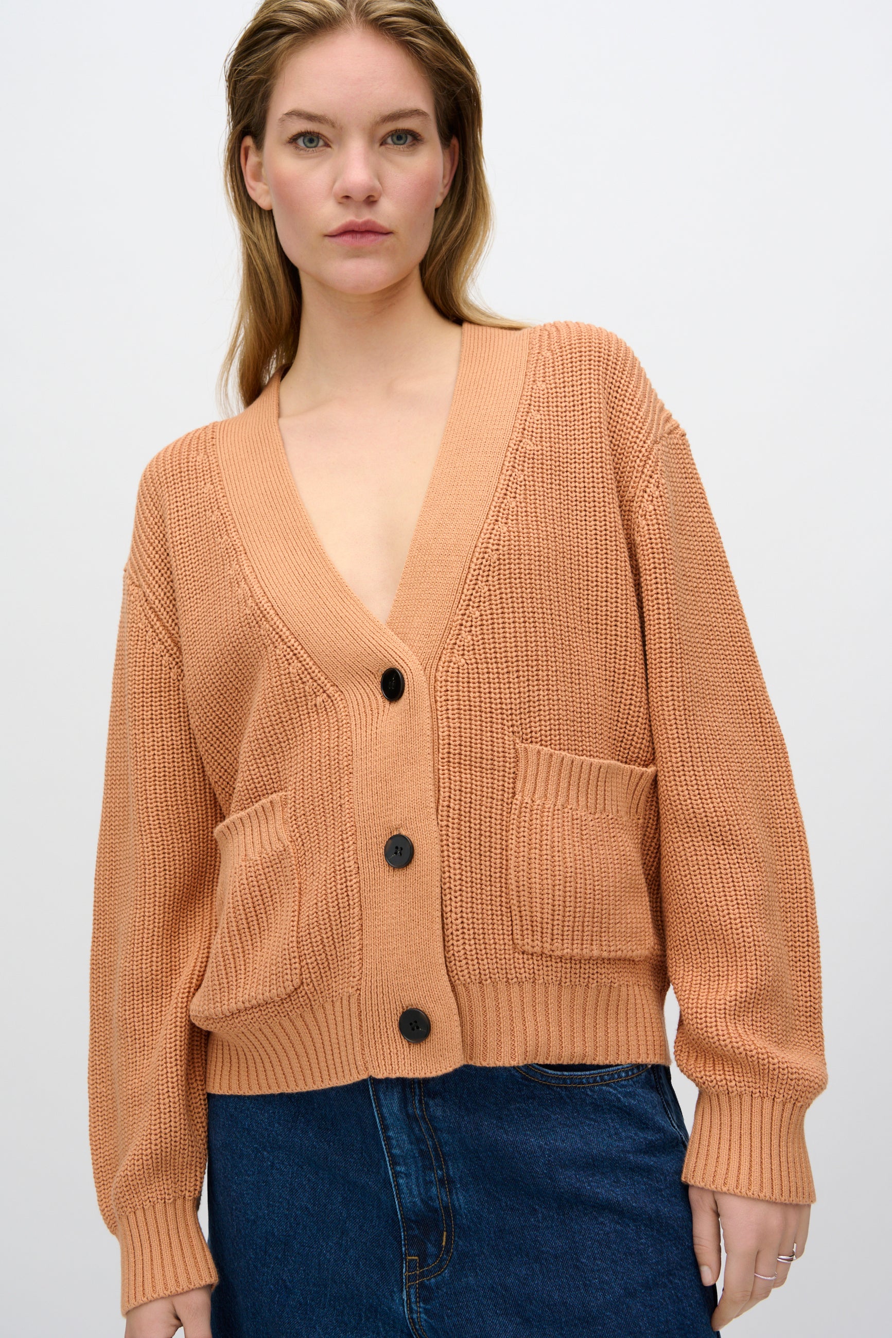 minimum female Gala cardigan G006 GOTS Cardigan 1235 Sandstorm