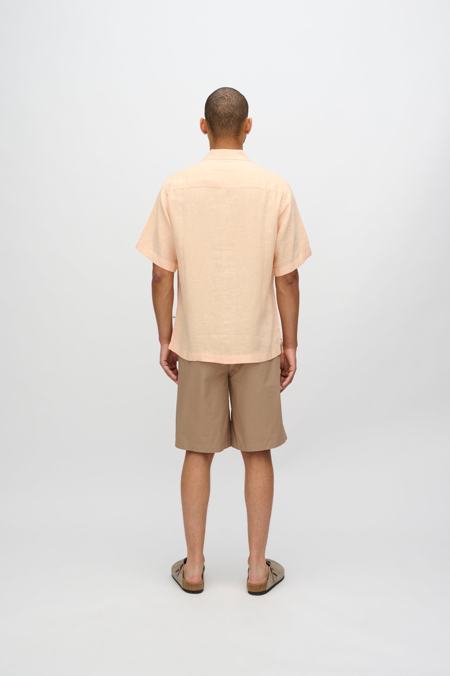 minimum male Hayden short sleeved linen shirt 4115 Short Sleeved Shirt 1110 Creme De Peche
