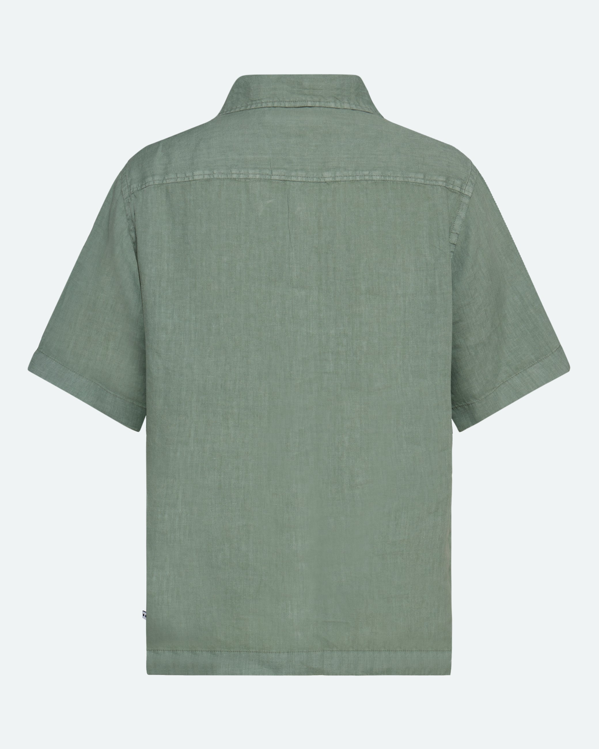 minimum male Hayden short sleeved linen shirt 4115 Short Sleeved Shirt 5808 Iceberg Green
