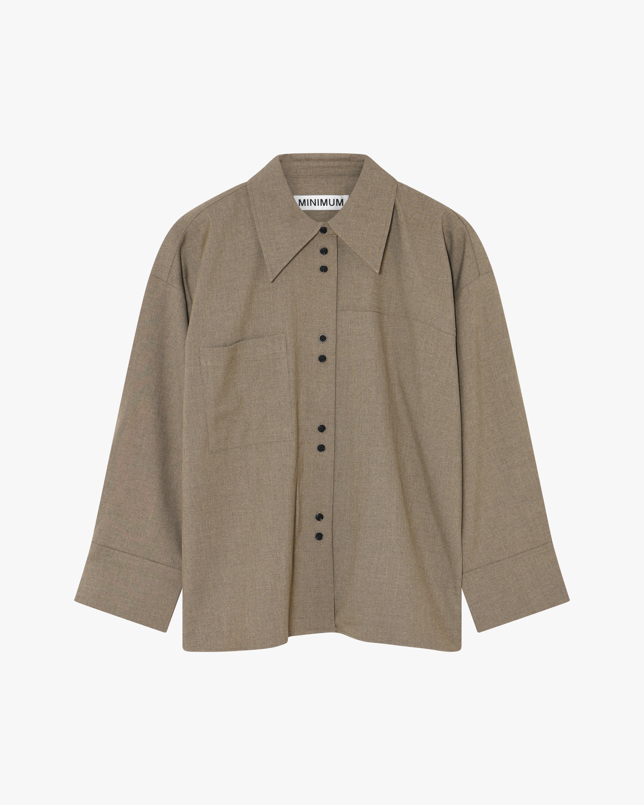 minimum female Runa shirt 3737 Long Sleeved Shirt 1609M Greige Melange