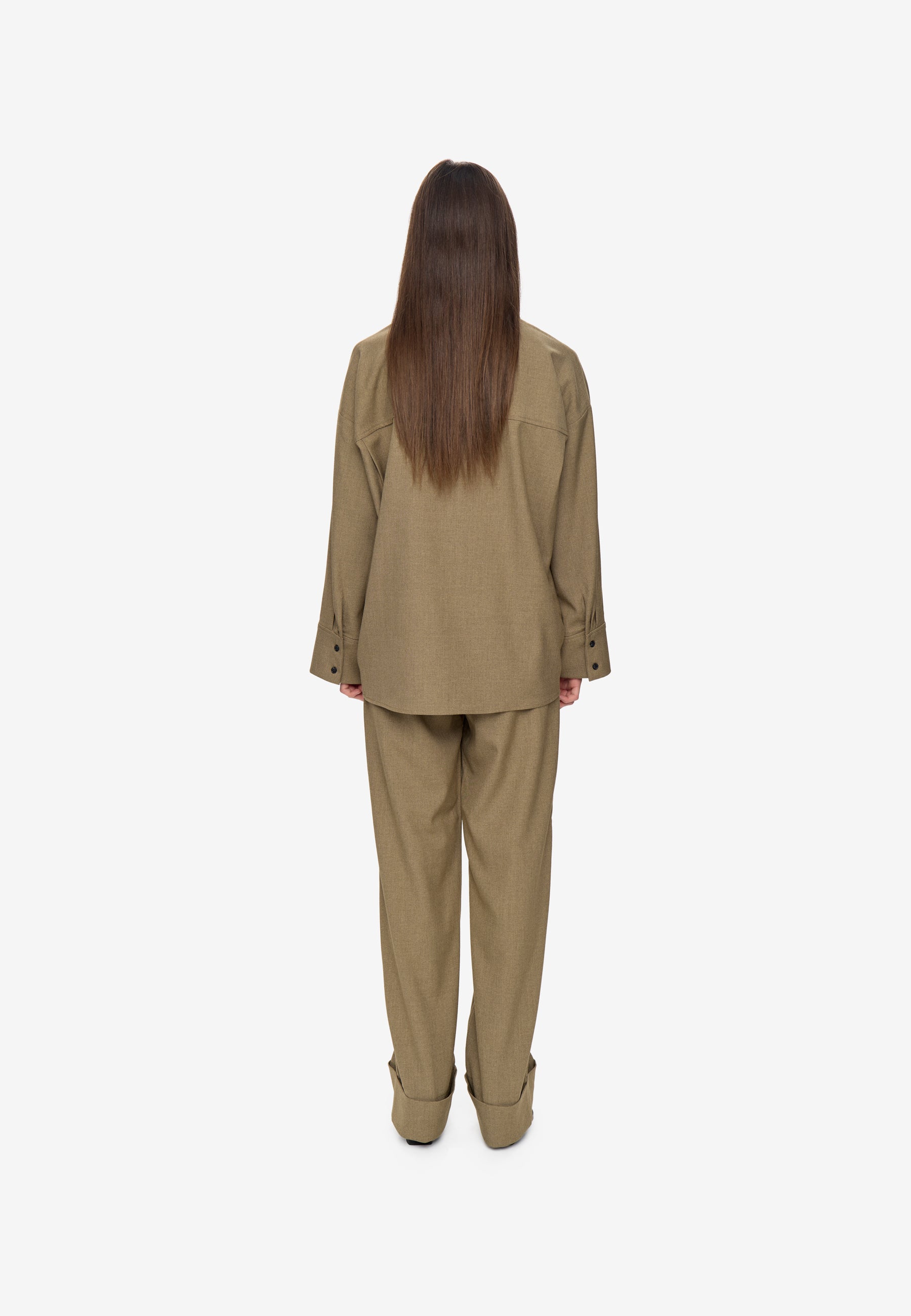 minimum female Runa shirt 3737 Long Sleeved Shirt 1609M Greige Melange