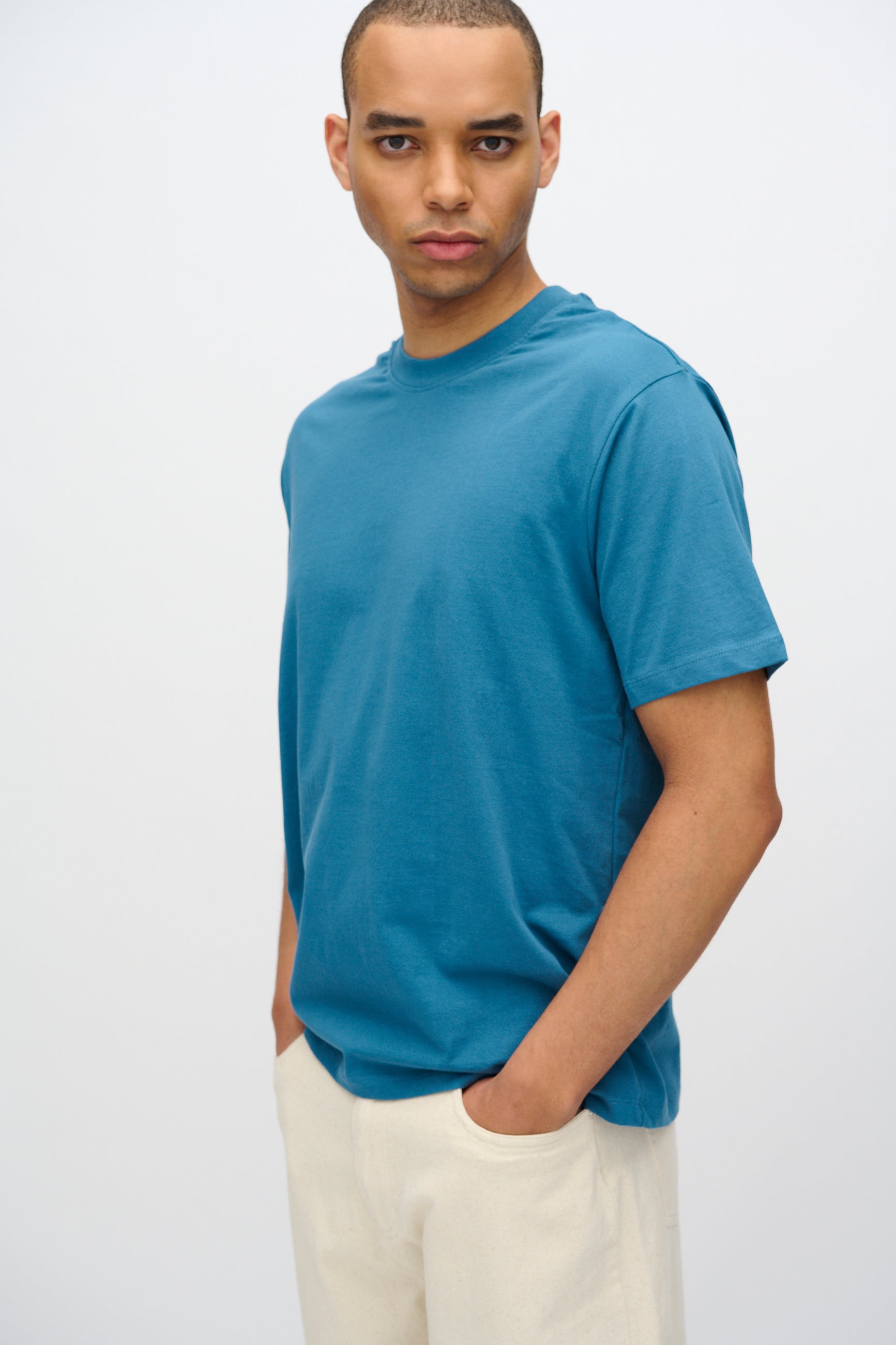 minimum male Aarhus short sleeved t-shirt G029 GOTS Short Sleeved T-shirt 2340 Blue Ashes