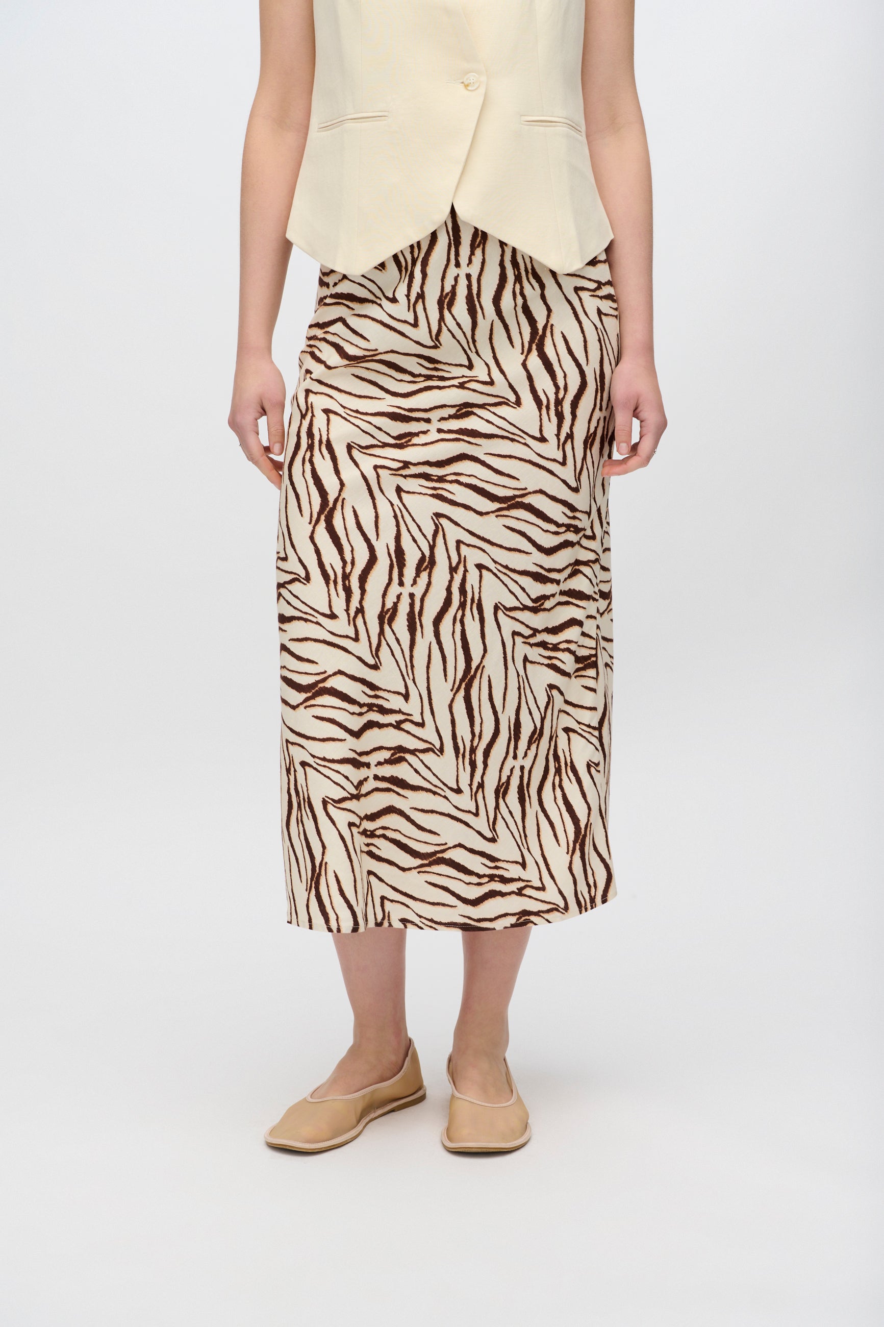 minimum female Beryls linen blend midi skirt 4263 Midi Skirt 1235 Sandstorm