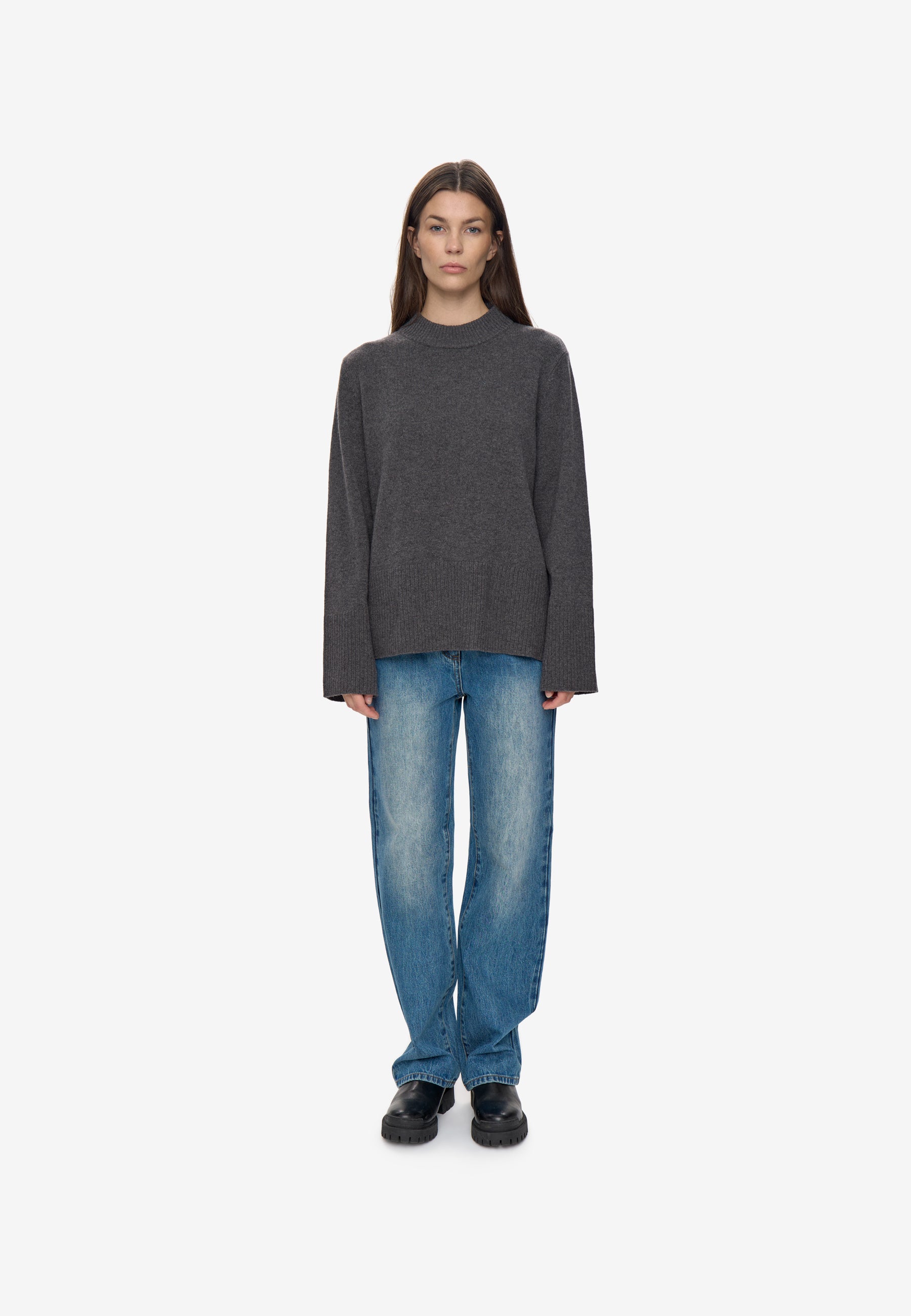 minimum female Brenda jumper 4495 Jumper 980M Dark Grey Melange