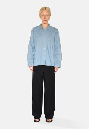 minimum female Fern denim shirt 4147 Long Sleeved Shirt 1001 Light Blue