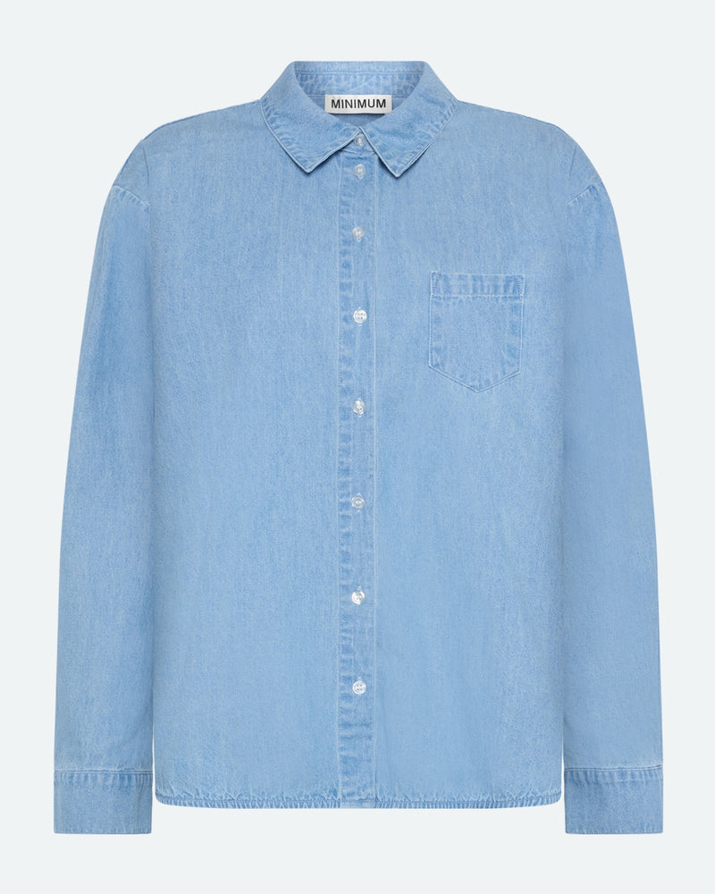 minimum female Fern denim shirt 4147 Long Sleeved Shirt 1001 Light Blue