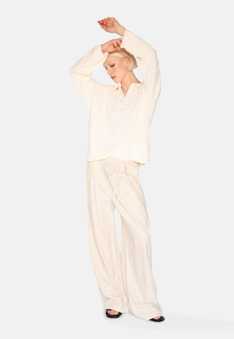 minimum female Gunli dressed pants with tie-detail 4191 Dressed Pants 1105 Brown Rice