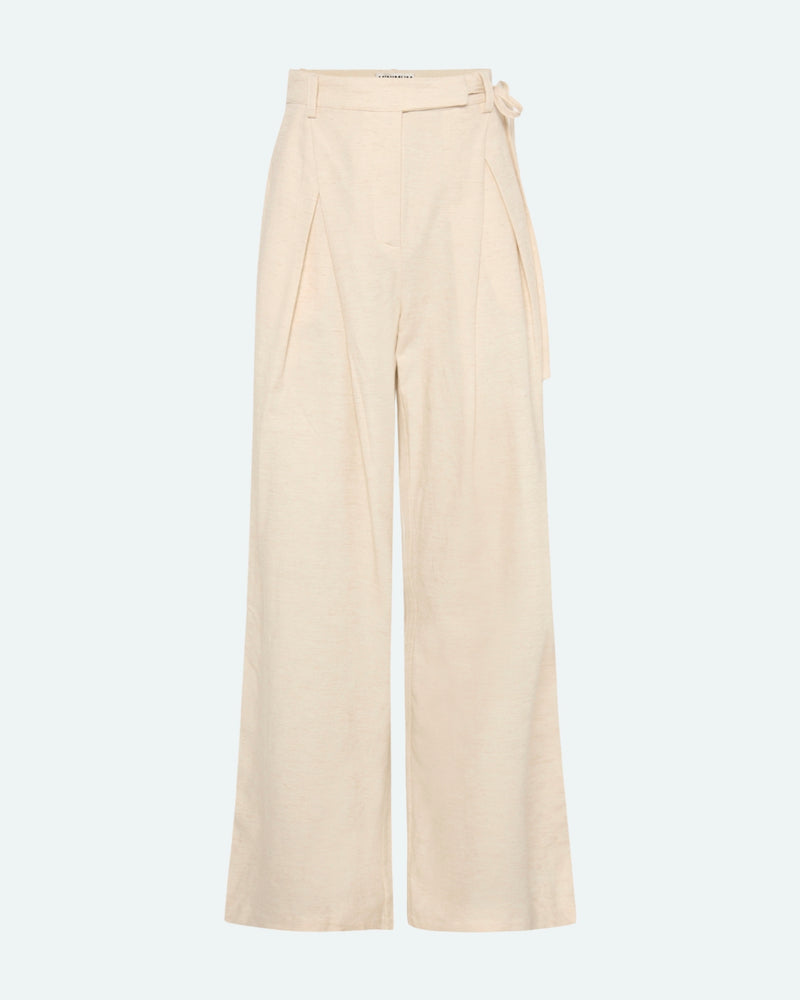 minimum female Gunli dressed pants with tie-detail 4191 Dressed Pants 1105 Brown Rice