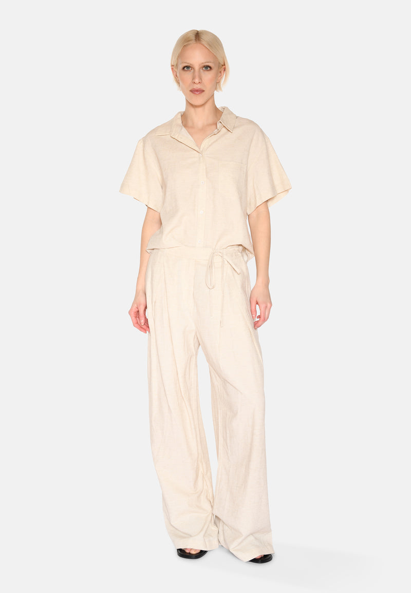 minimum female Gunli dressed pants with tie-detail 4191 Dressed Pants 1105 Brown Rice