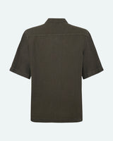 minimum male Hayden short sleeved linen shirt 4115 Short Sleeved Shirt 0506 Black Ink