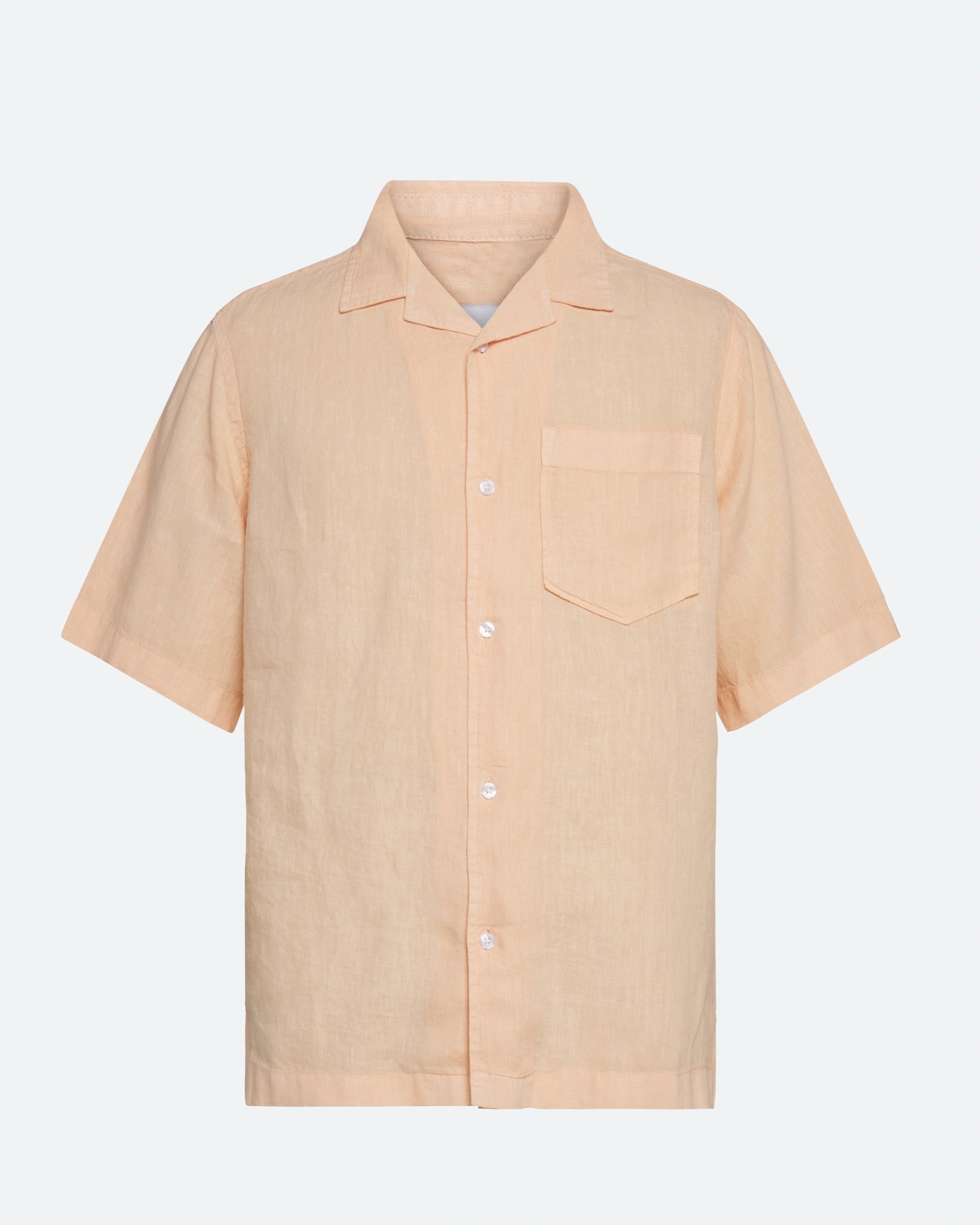 minimum male Hayden short sleeved linen shirt 4115 Short Sleeved Shirt 1110 Creme De Peche