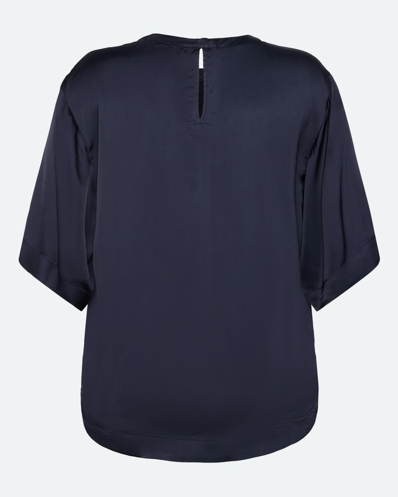 minimum female Janey short sleeved satin blouse 4165 Short Sleeved Blouse 3922 Sky Captain