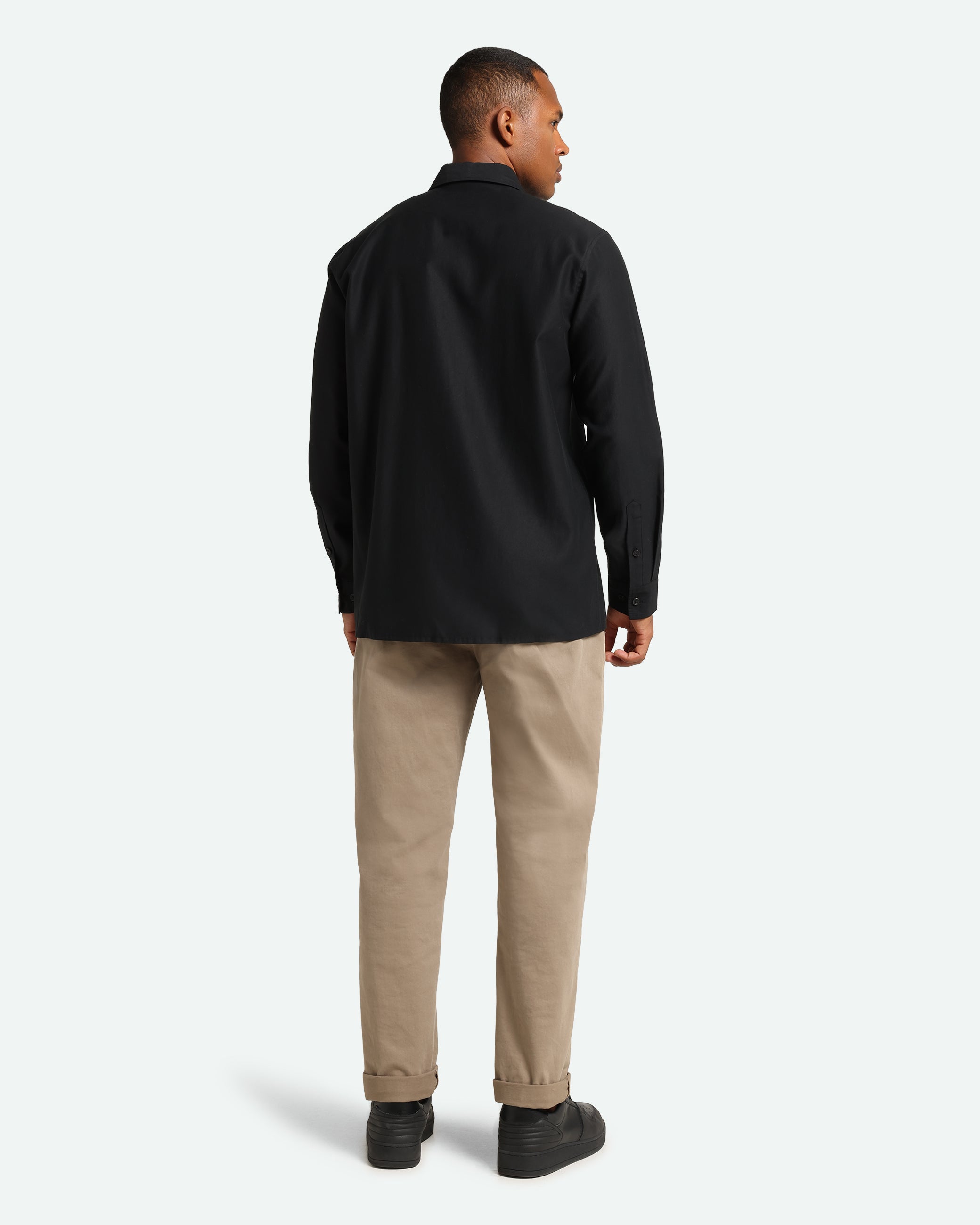 minimum male Kader relaxed long sleeved shirt 3961 Long Sleeved Shirt 999 Black