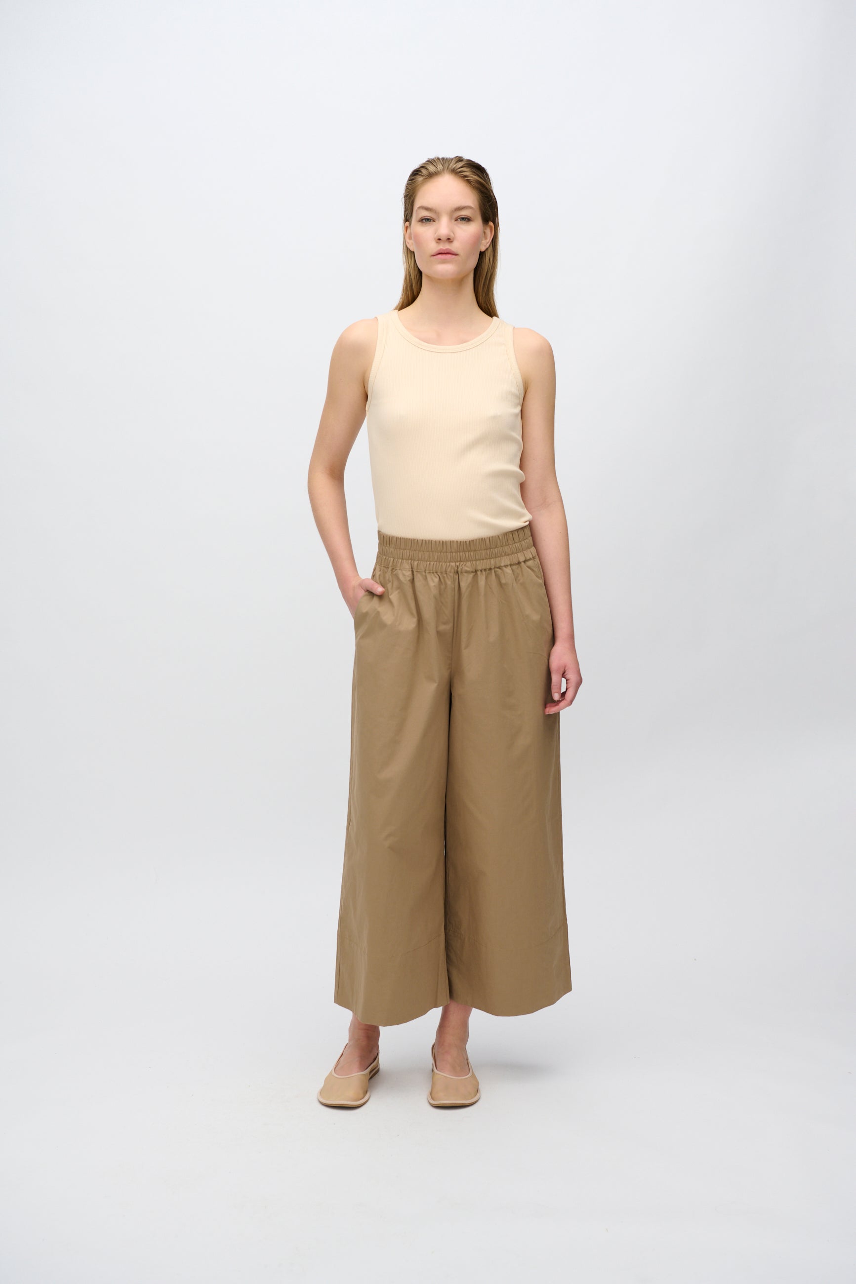 minimum female Lila tank top 4226 GOTS Gilet 1110 Creme De Peche