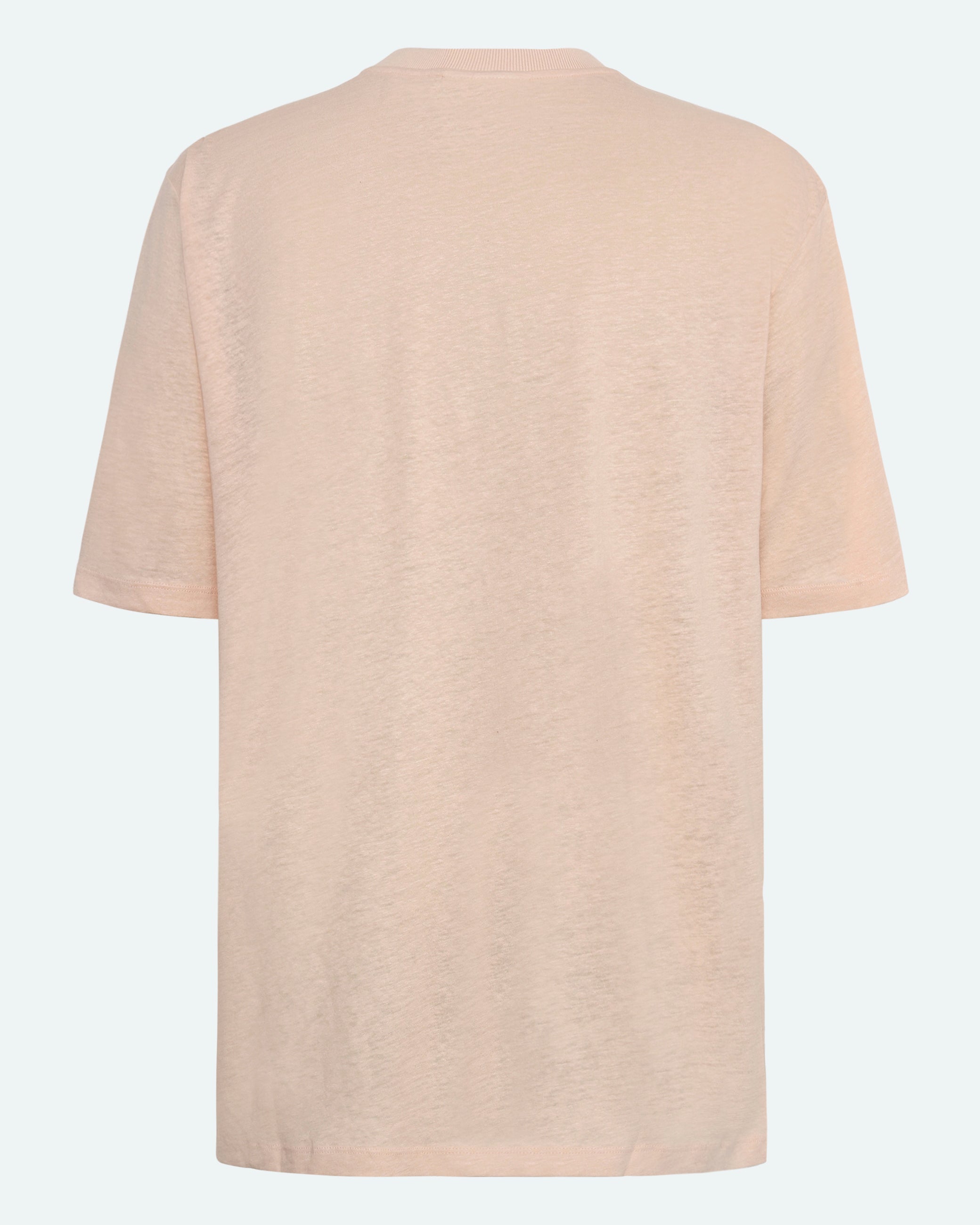 minimum male Lono relaxed t-shirt in linen and modal blend 4159 Long Sleeved T-shirt 1110 Creme De Peche