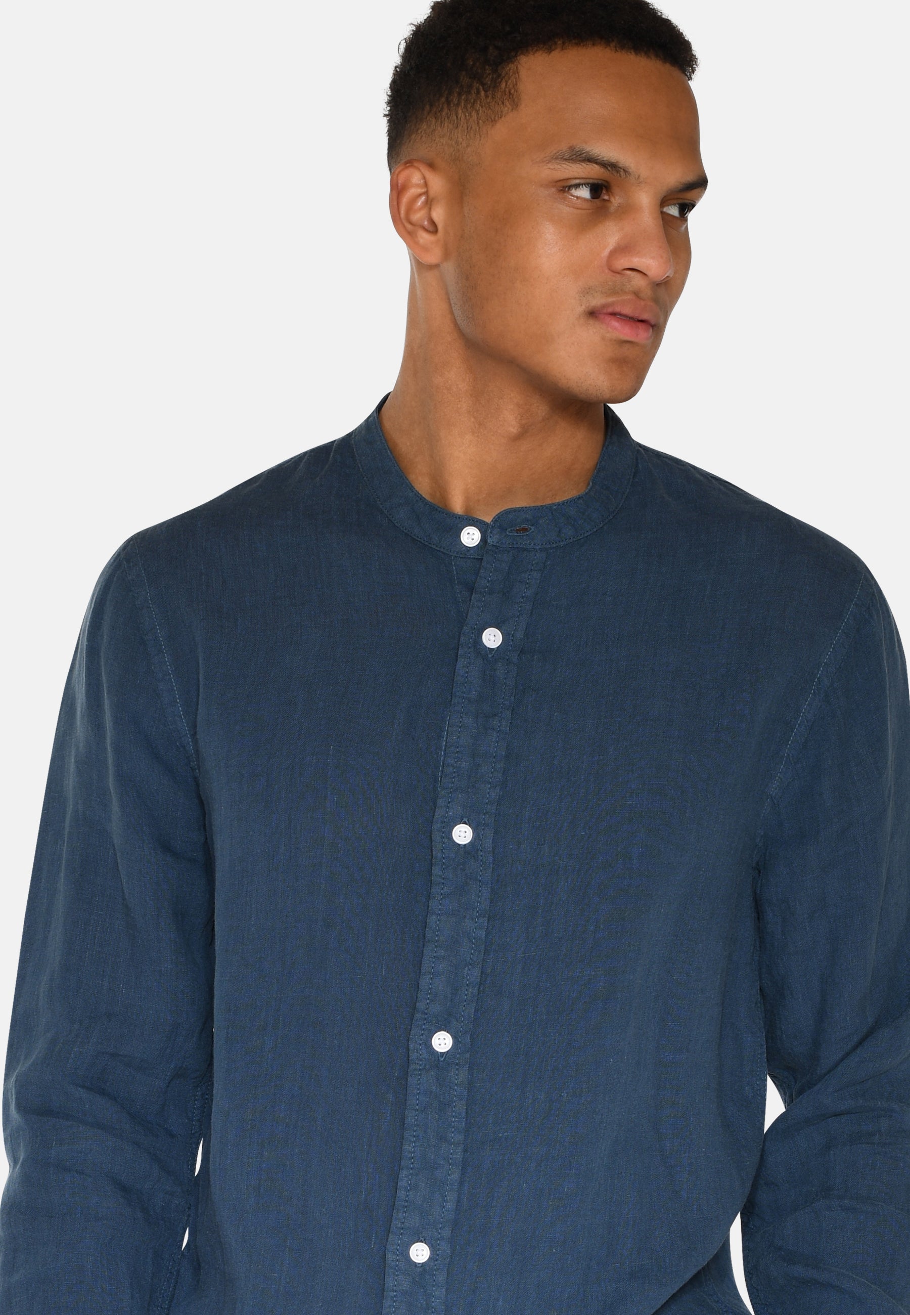 minimum male Mando long sleeved linen shirt 4115 Long Sleeved Shirt 2340 Blue Ashes