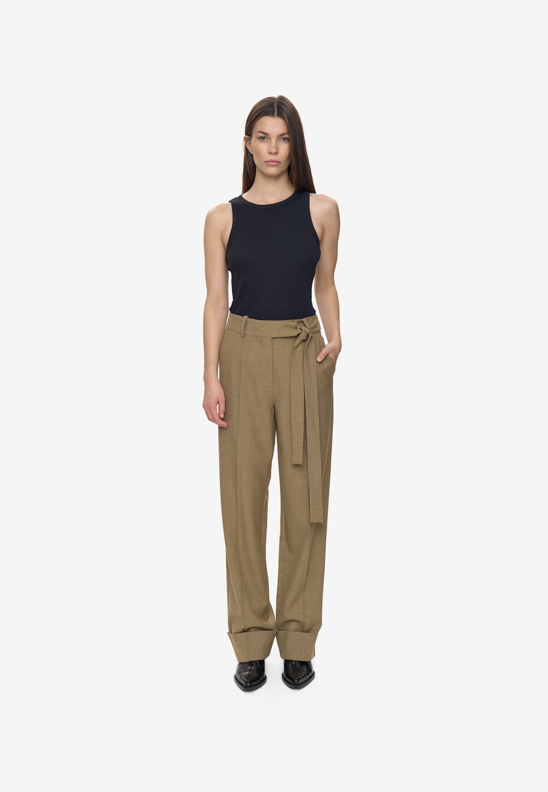minimum female Miranda pants 3737 Dressed Pants 1609M Greige Melange