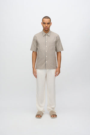 minimum male Nash short sleeved striped shirt 4242 Short Sleeved Shirt 0418 Hay