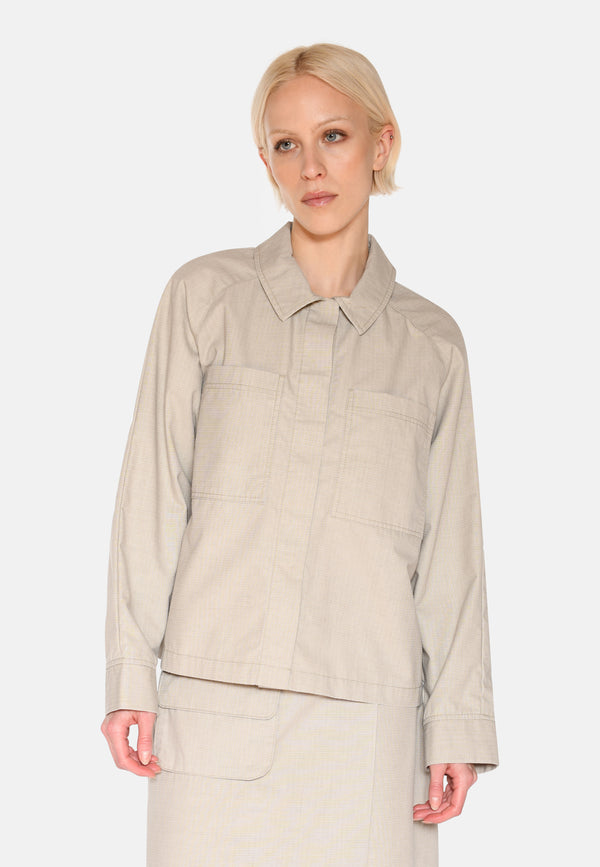 minimum female Olena overshirt 4140 Overshirt 1105 Brown Rice