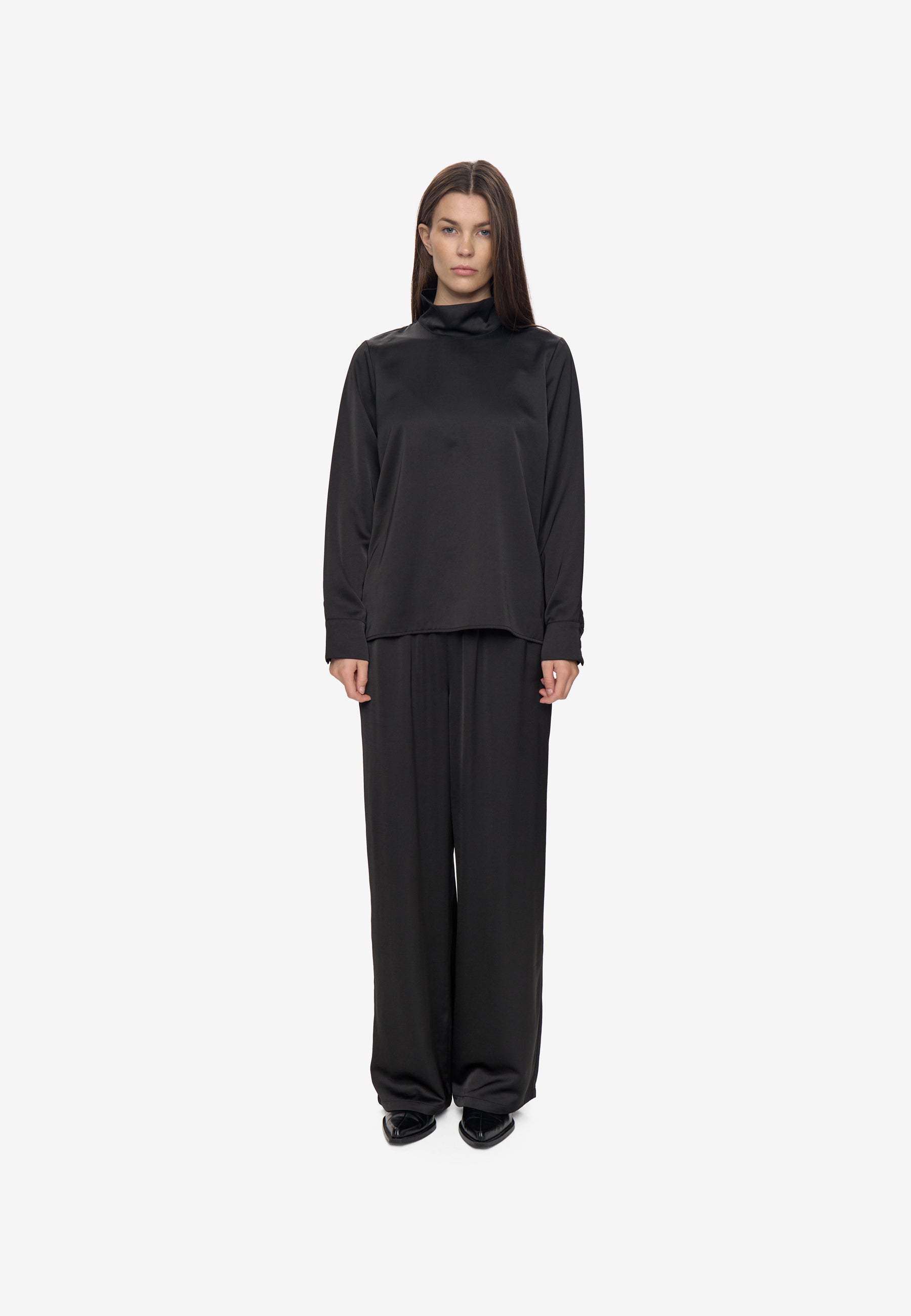 minimum female Paulina blouse 4482 Long Sleeved Blouse 999 Black