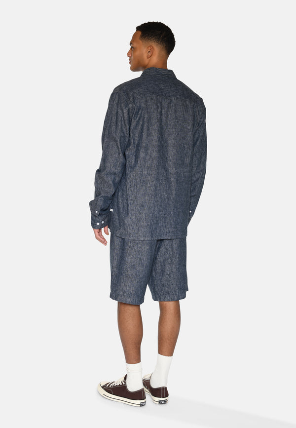 minimum male Raylan linen denim shorts 4128 Shorts 3922 Sky Captain