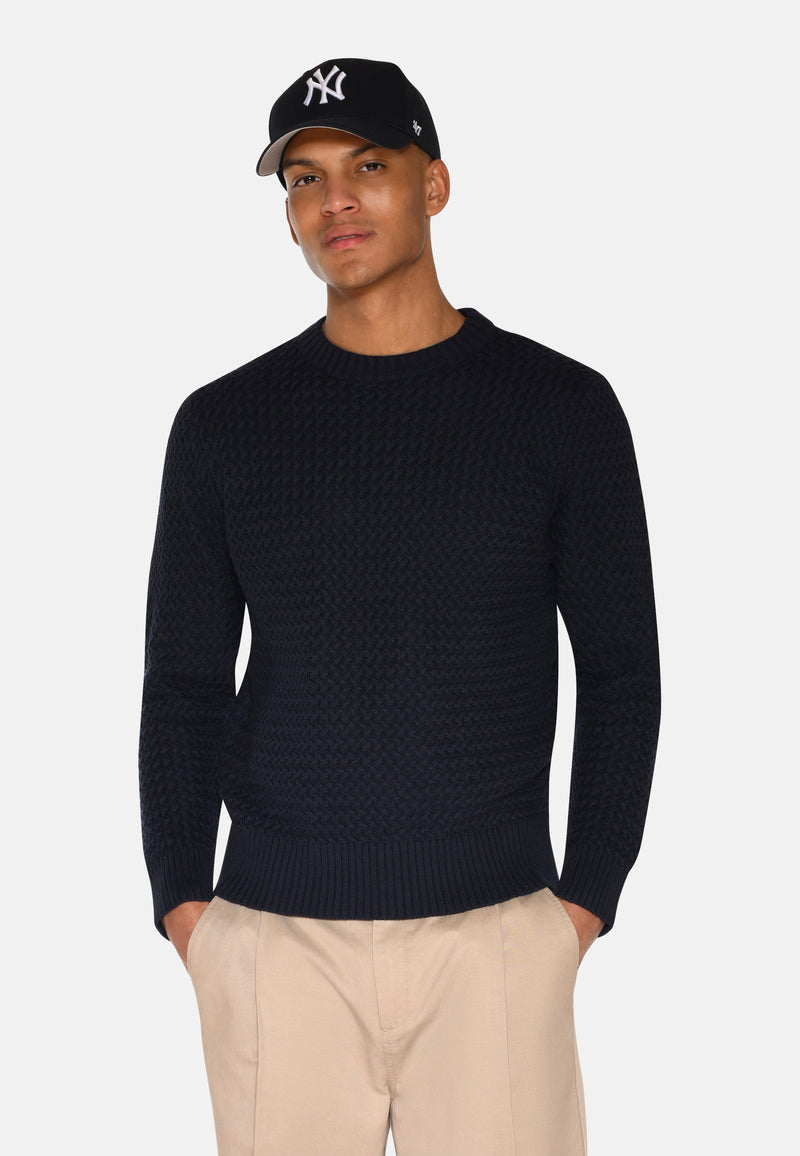 minimum male Roland knitted jumper 4123 Jumper 3922 Sky Captain