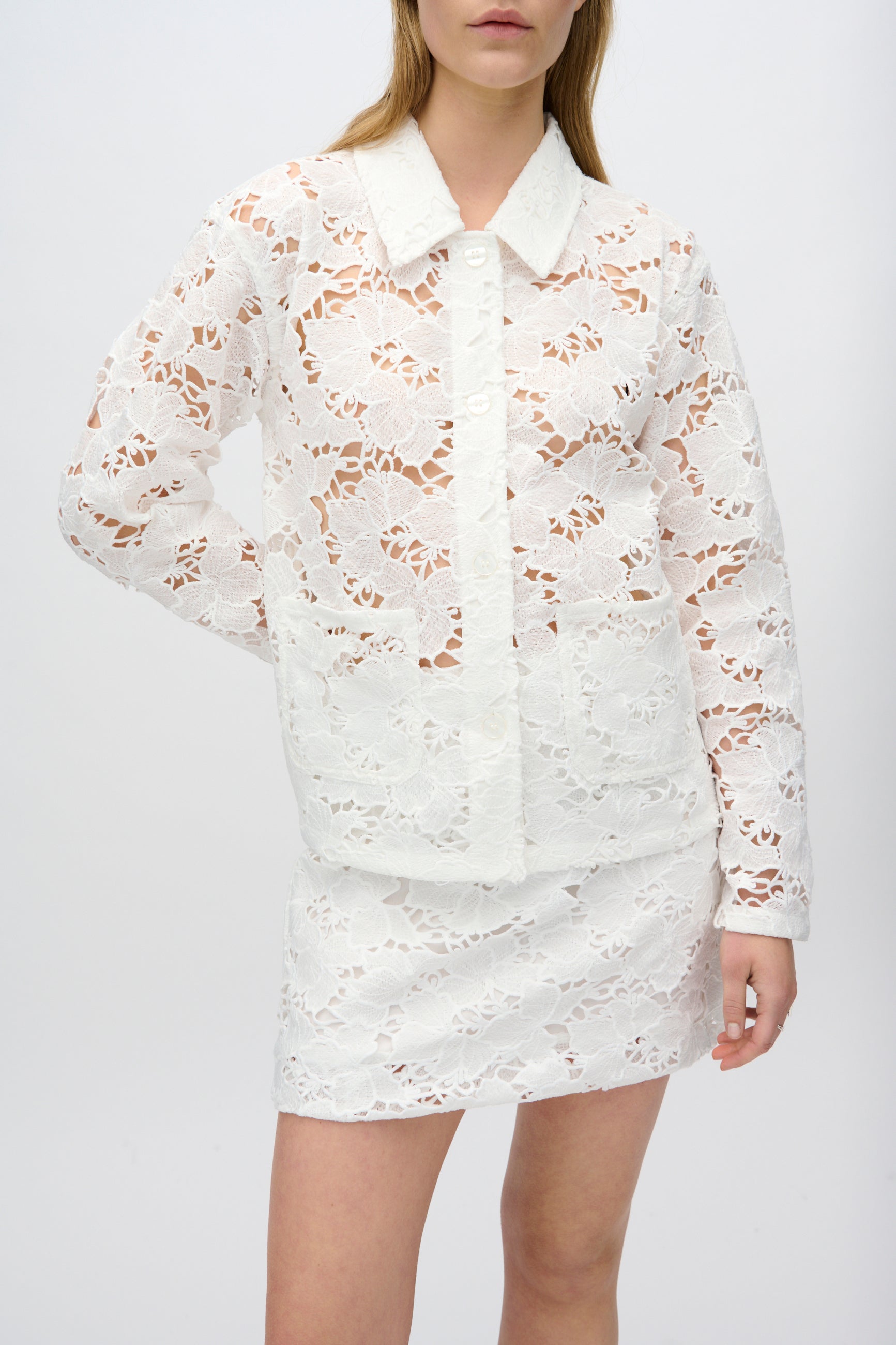 minimum female Selma long sleeved lace shirt 4256 Long Sleeved Shirt 0608 Coco Milk