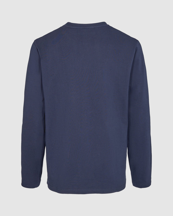 minimum male Temo G030 Long Sleeved T-shirt 687 Navy Blazer