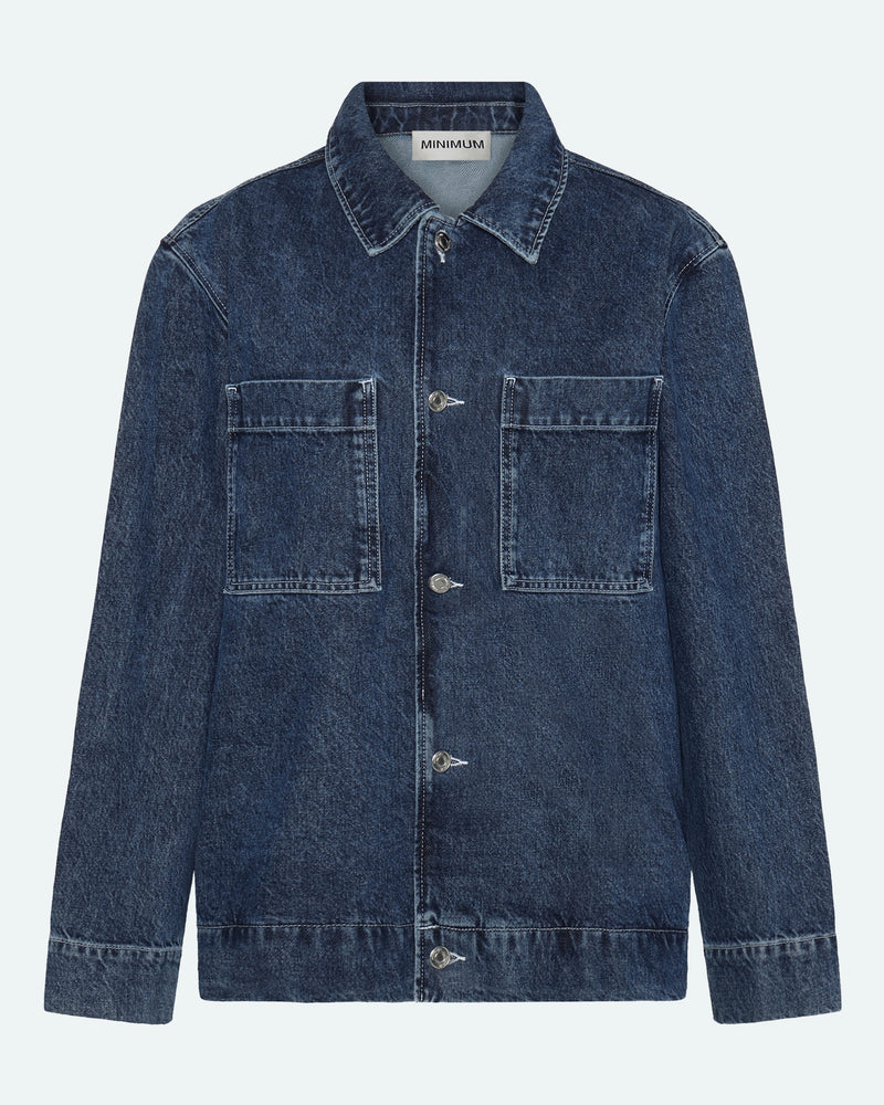 minimum male Trent Denim Jacket 4198 Jacket 2340 Blue Ashes