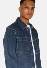 minimum male Trent denim jacket 4198 Jacket 2340 Blue Ashes