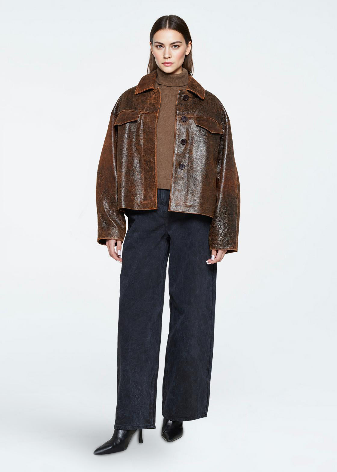 minimum female Tyra jacket 4447 Leather Jacket 1914 Seal Brown